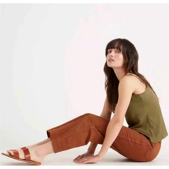 Quince Denim - Quince Rust Organic Stretch Cotton Twill Wide Leg Cropped Pants 31 NWT